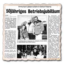 Maler Lübker 50-jahre Firmenjubiläum